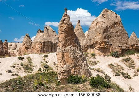 A rock formation at the Devrent Valley in Cappadocia Turkey