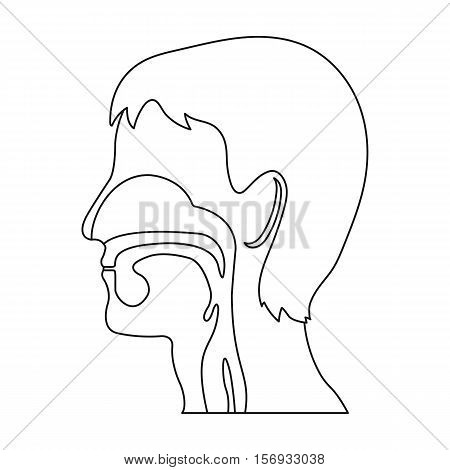 Respiratory system icon in outline style isolated on white background. Medicine and hospital symbol vector illustration.