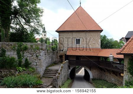 OZALJ, CROATIA - JUNE 11: Ozalj Castle, is a castle in the town of Ozalj, Croatia on June 11, 2016