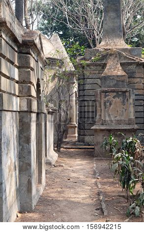 KOLKATA, INDIA - FEBRUARY 08: Kolkata Park Street Cemetery, inaugurated 1767, on February 08, 2016 in Kolkata, India.