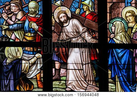 Stained Glass - Jesus On The Via Dolorosa