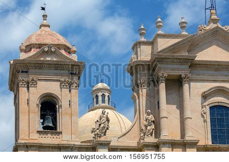 Noto Cathedral In Noto, Sicily, Italy.
