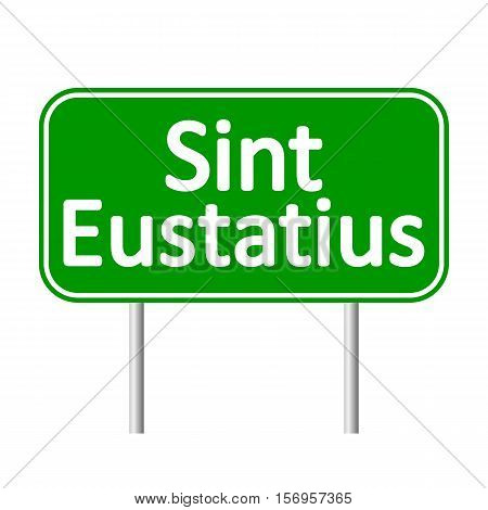 Sint Eustatius road sign isolated on white background.