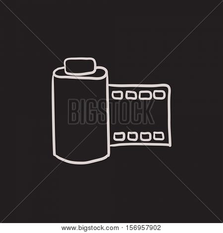 Camera roll vector sketch icon isolated on background. Hand drawn Camera roll icon. Camera roll sketch icon for infographic, website or app.