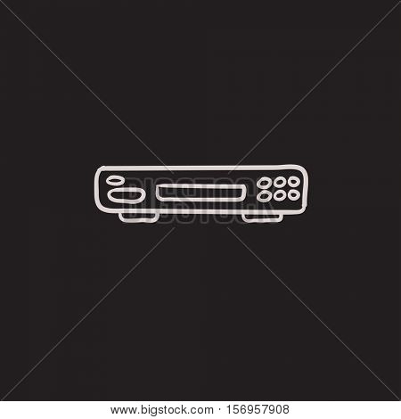 Video recorder vector sketch icon isolated on background. Hand drawn Video recorder icon. Video recorder sketch icon for infographic, website or app.