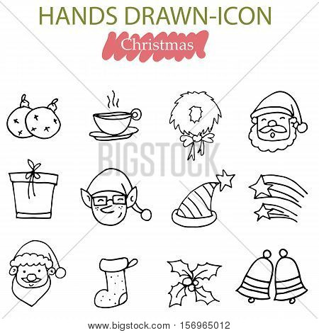 Vector art of Christmas icon collection stock