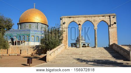 JERUSALEM ISRAEL 23 10 16: Temple Mount known as the the Noble Sanctuary of Jerusalem located in the Old City of Jerusalem, is one of the most important religious sites in the world.
