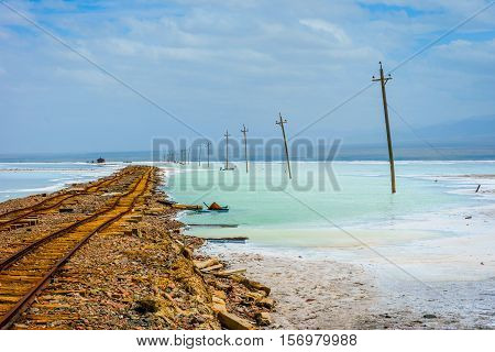 Old Railway At Chaqia (chakayan) Salt Lake, Qinghai, China