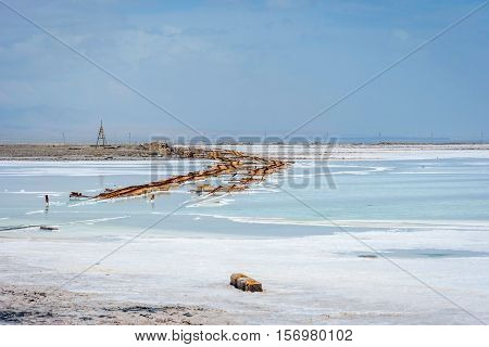 Old Railway At Chaqia (chakayan) Salt Lake, Qinghai, China
