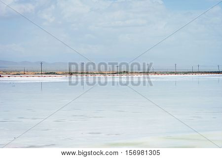 Chaqia (chakayan) Salt Lake And Railway, Qinghai, China