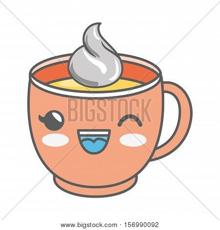 delicious coffee drink kawaii style isolated icon vector illustration design