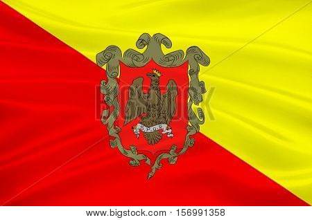 Flag of Palermo is a city in Insular Italy the capital of both the autonomous region of Sicily and the Metropolitan City of Palermo. 3d illustration