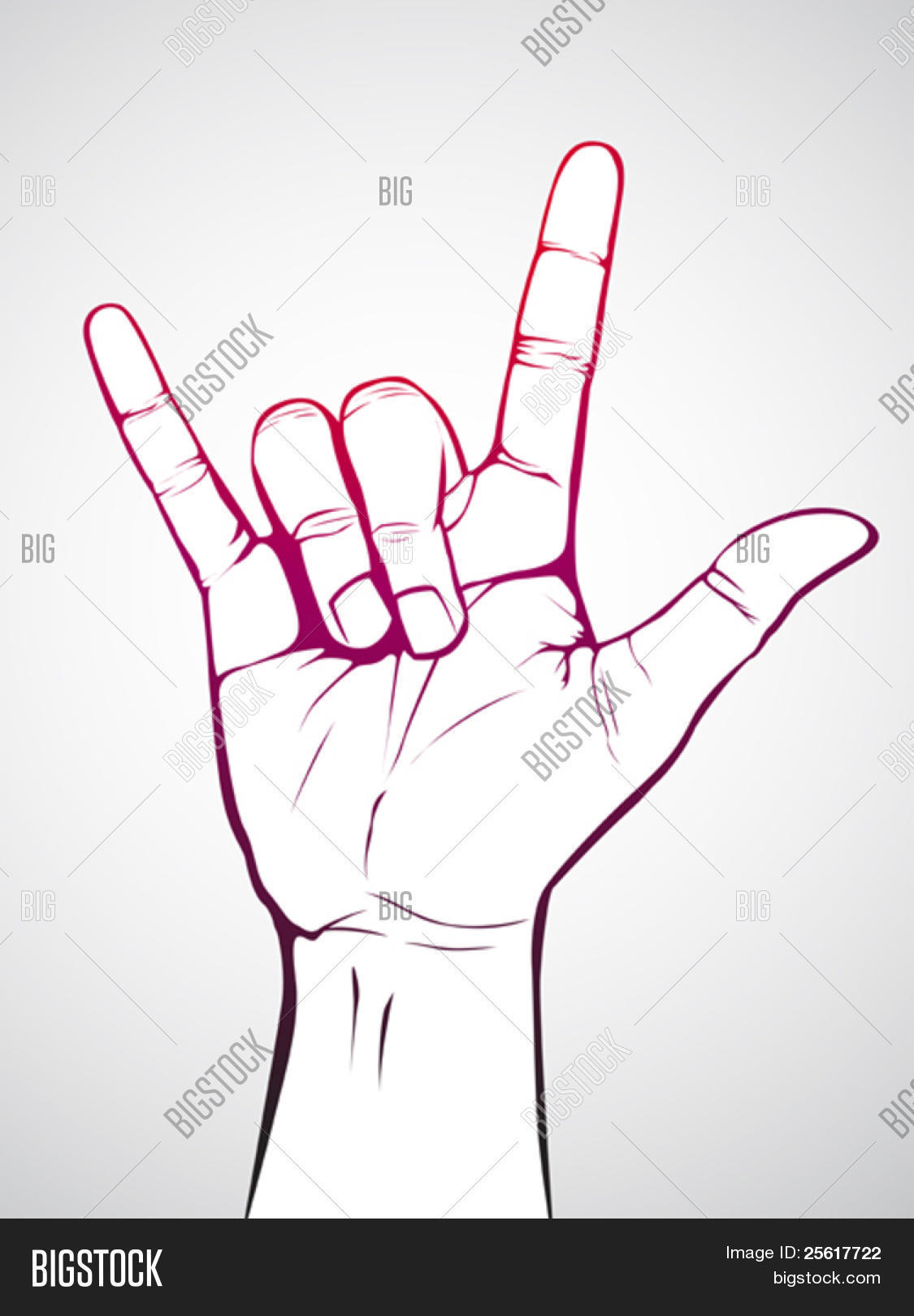 Hand Rock N Roll Sign Vector & Photo (Free Trial) | Bigstock