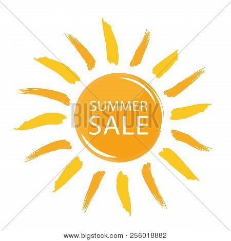 Summer Sale Offer Yellow Sun Vector Illustration Eps10