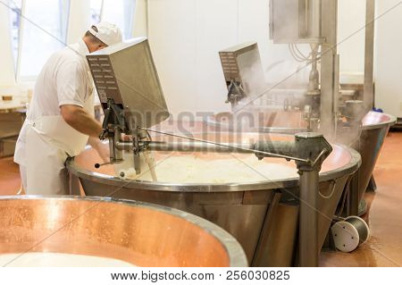 Parmesan Cheese Prduction Process In Bologna Italy