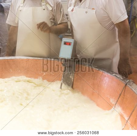 Parmesan Cheese Prduction Process In Bologna Italy