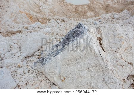 Kaolin White Clay Quarry Open Pit At Summer Day