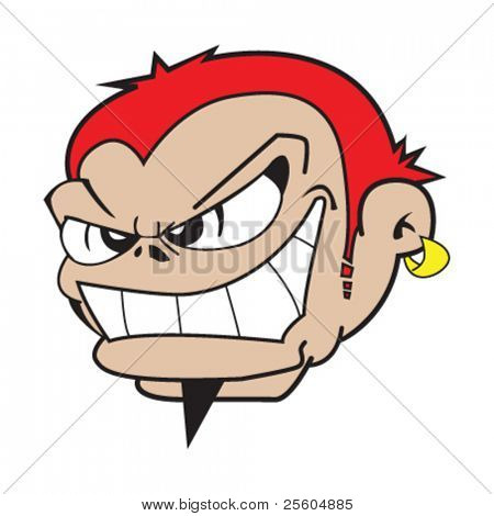 Desenho de um menino com sorriso mal Cartoon