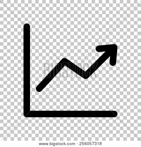 Finance Grapgic, Grow. On Transparent Background. Black Object