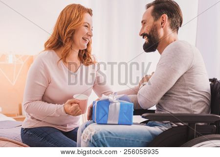 Happy Couple Having A Home Birthday Celebration