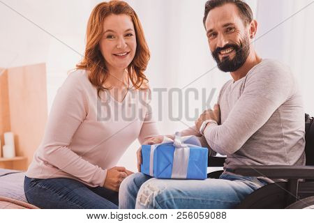 Happy Couple Having A Festive Mood At Home