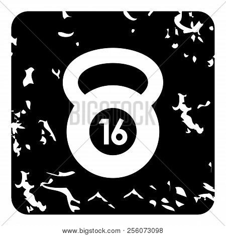Kettlebell 16 Kg Icon. Grunge Illustration Of Kettlebell 16 Kg Icon For Web