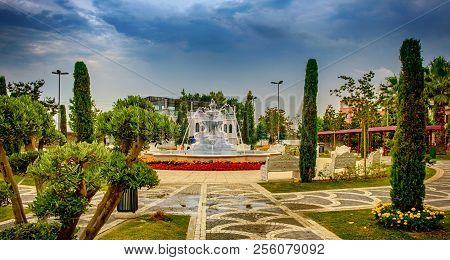 Istanbul, Turkey. Sultanahmed. Fountain In The Park