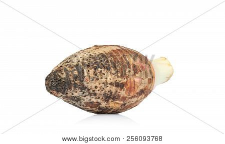 Sweet Taro Root, Satoimo Potatoes  Isolated On White Background