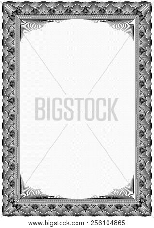 Simple Black And White Certificate Frame Border. Tangier Design.