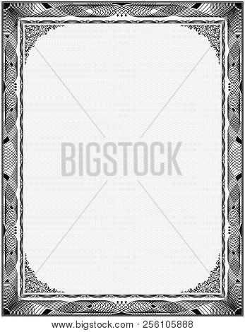Simple Black And White Certificate Frame Border. Tangier Design.