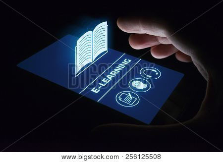 E-learning Education Internet Technology Webinar Online Courses Concept.