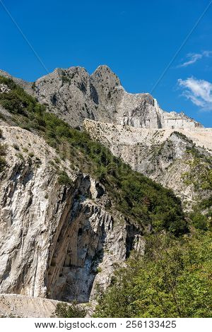 Marble Quarries (carrara White Marble) In The Apuan Alps (alpi Apuane). Tuscany, (toscana), Italy, E
