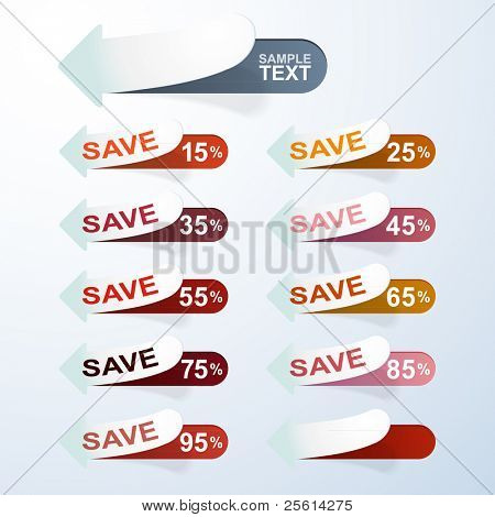 Vector descuento Etiquetas