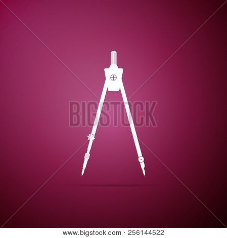 Drawing Compass Icon Isolated On Purple Background. Compasses Sign. Drawing And Educational Tools. G