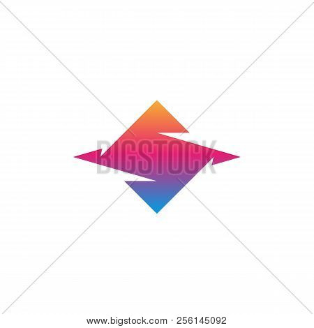 Letter S Logo Abstract Hooked Geometric Shape Of The Intersection Of Two Rhombuses, Modern Gradient 