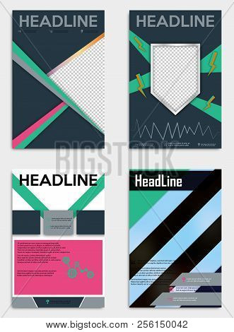Set Of Abstract Flyer Design Background. Brochure Template.