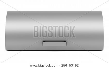 Closed Metallic Breadbasket Isolated On White Background. 3d Illustration