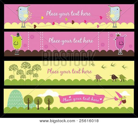 4 Madarak bannerek a különböző témák