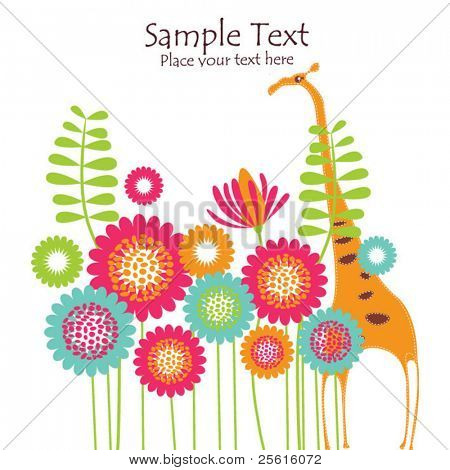 virágos háttér-zsiráf