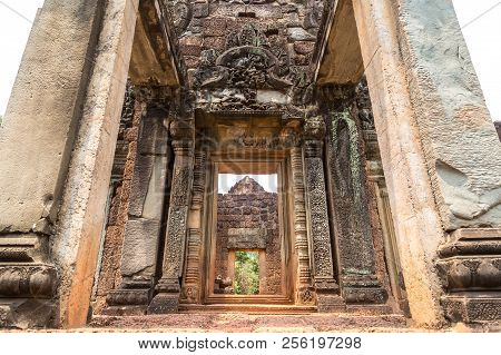 Banteay Samre Temple In Complex Angkor Wat In Siem Reap, Cambodia In A Summer Day