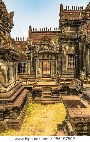Banteay Samre Temple In Complex Angkor Wat In Siem Reap, Cambodia In A Summer Day