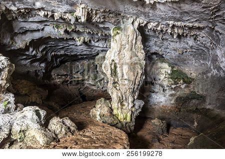 Huge Cave In Halong Bay, Vietnam In A Summer Day