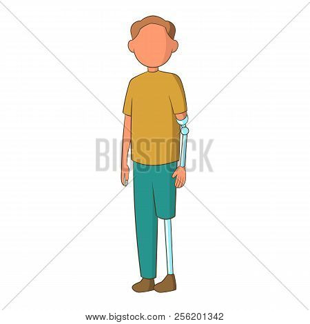 Man With Prostheses Icon. Cartoon Illustration Of Man With Prostheses Icon For Web Design