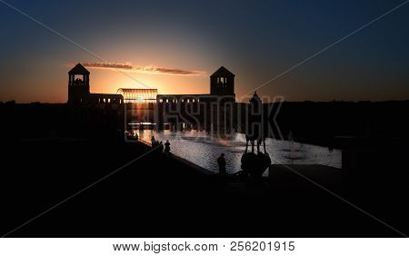 Curitiba, Parana, Brazil - August 25, 2018: Parque Tangua (with The Sun At 17:47:02), Located In The