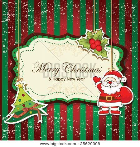 Vintage christmas frame with ornaments