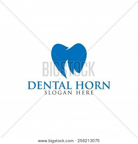Tooth With Rhino Horn Negative Space Logo