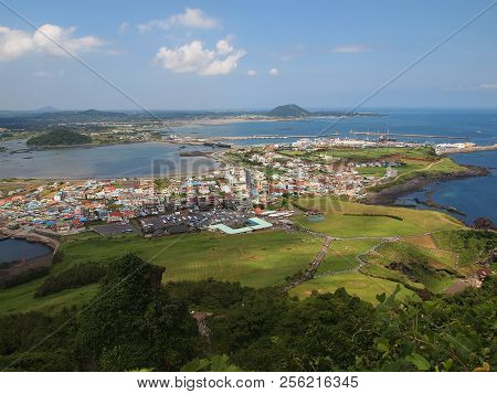 Picture Taken On Jeju Island, South Korea, Standing At The Highest Point Of The Crater, Overlooking 