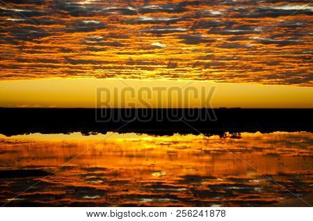 Colorful Cirrostratus Sunset In The Australian Outback
