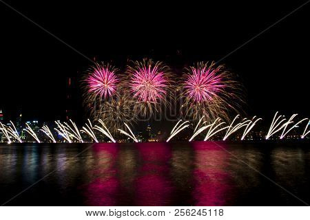 Australia Day 2018 Colorful Fireworks - Perth City
