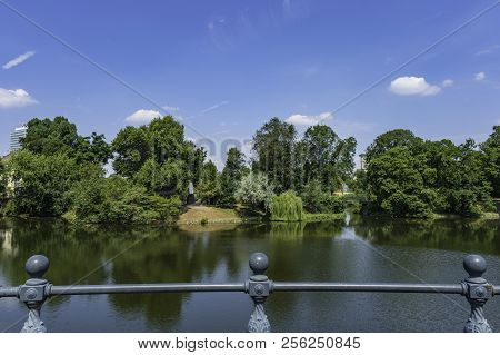 The Lake Of Kaiserteich In Ständehauspark, Dusseldorf, Germany.